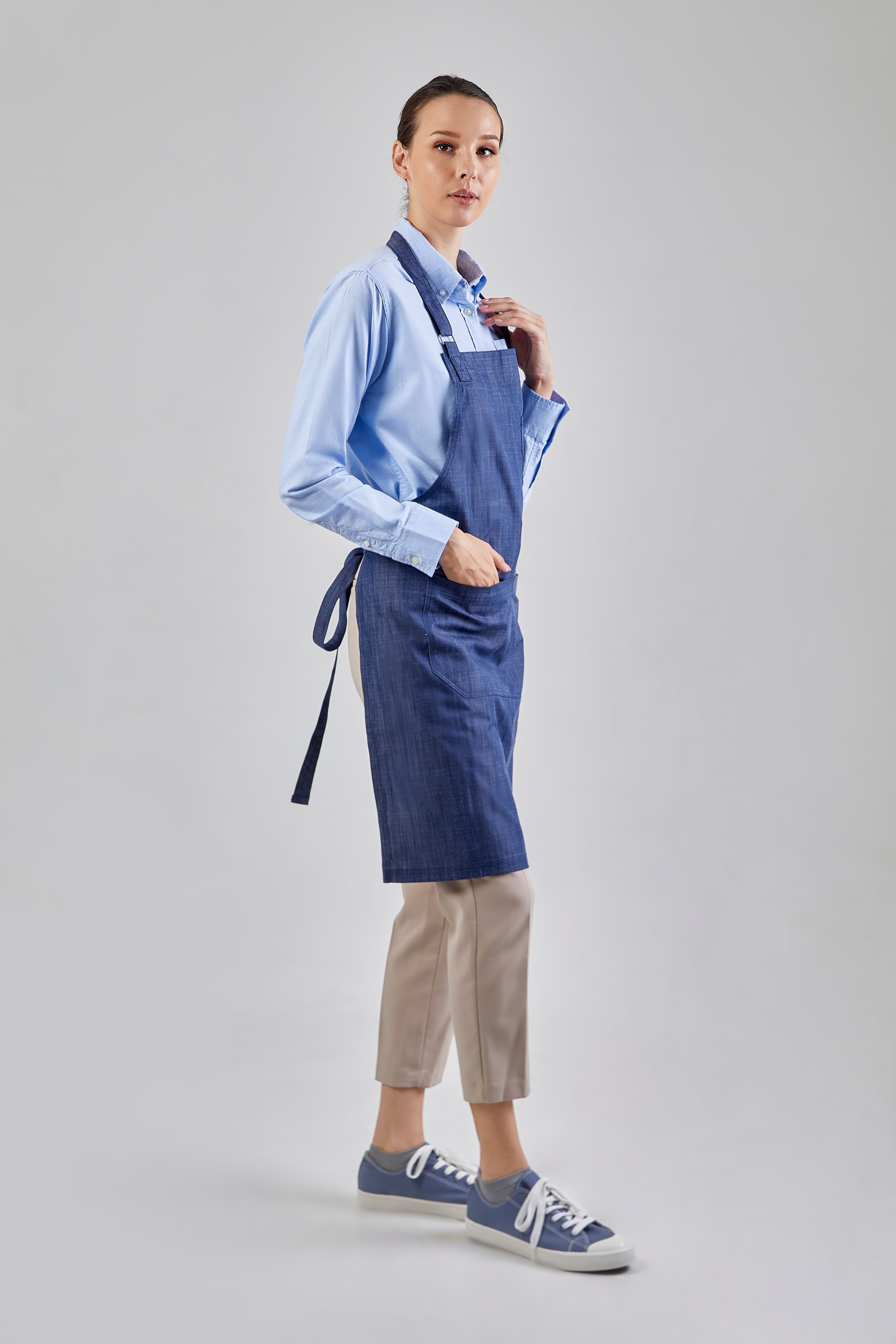 SAVE  Apron  (Denim Blue ,สีน้ำเงิน)