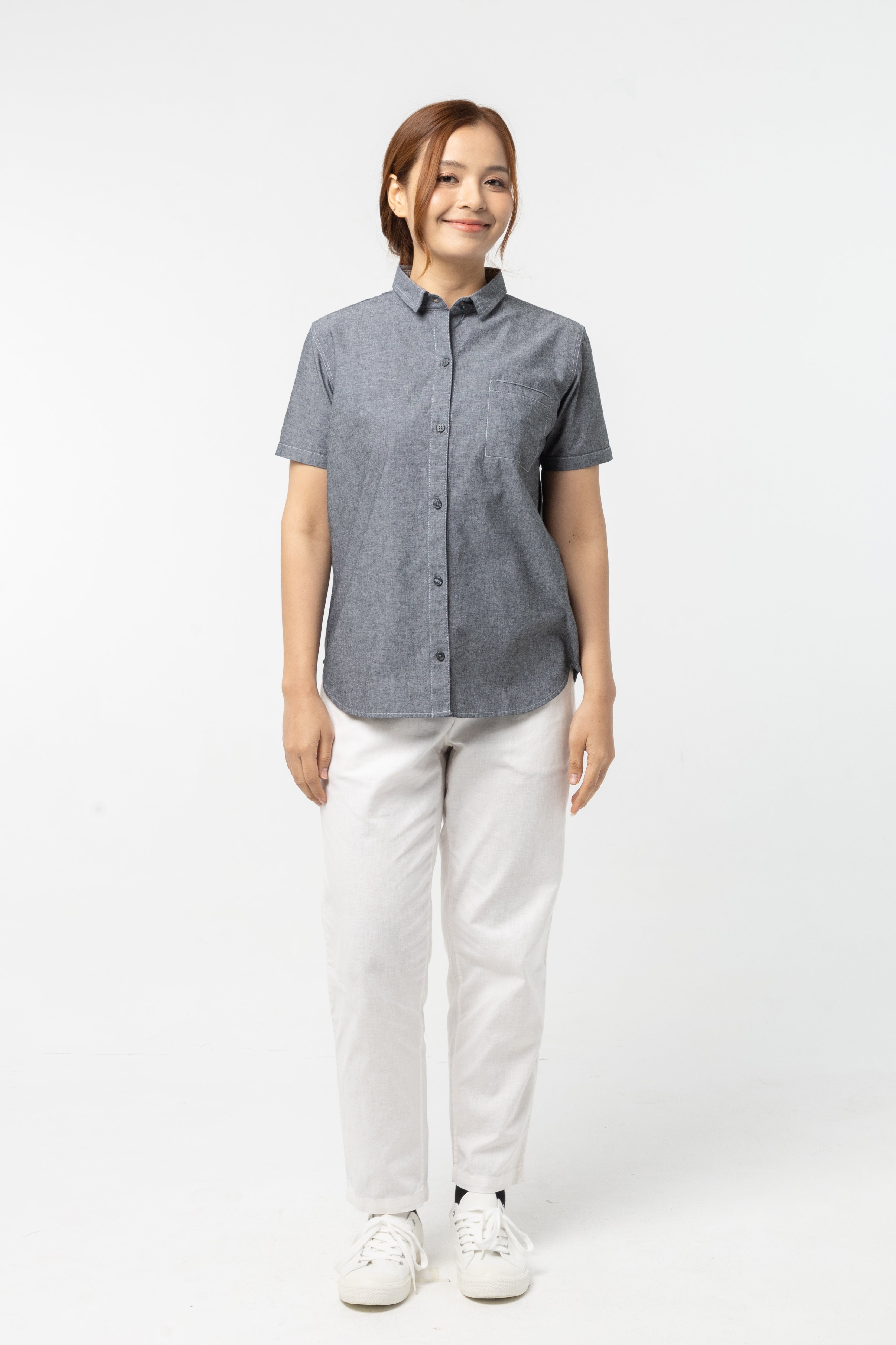 FT. Work Shirt : Short sleeve (Dark Grey, เทาเข้ม)
