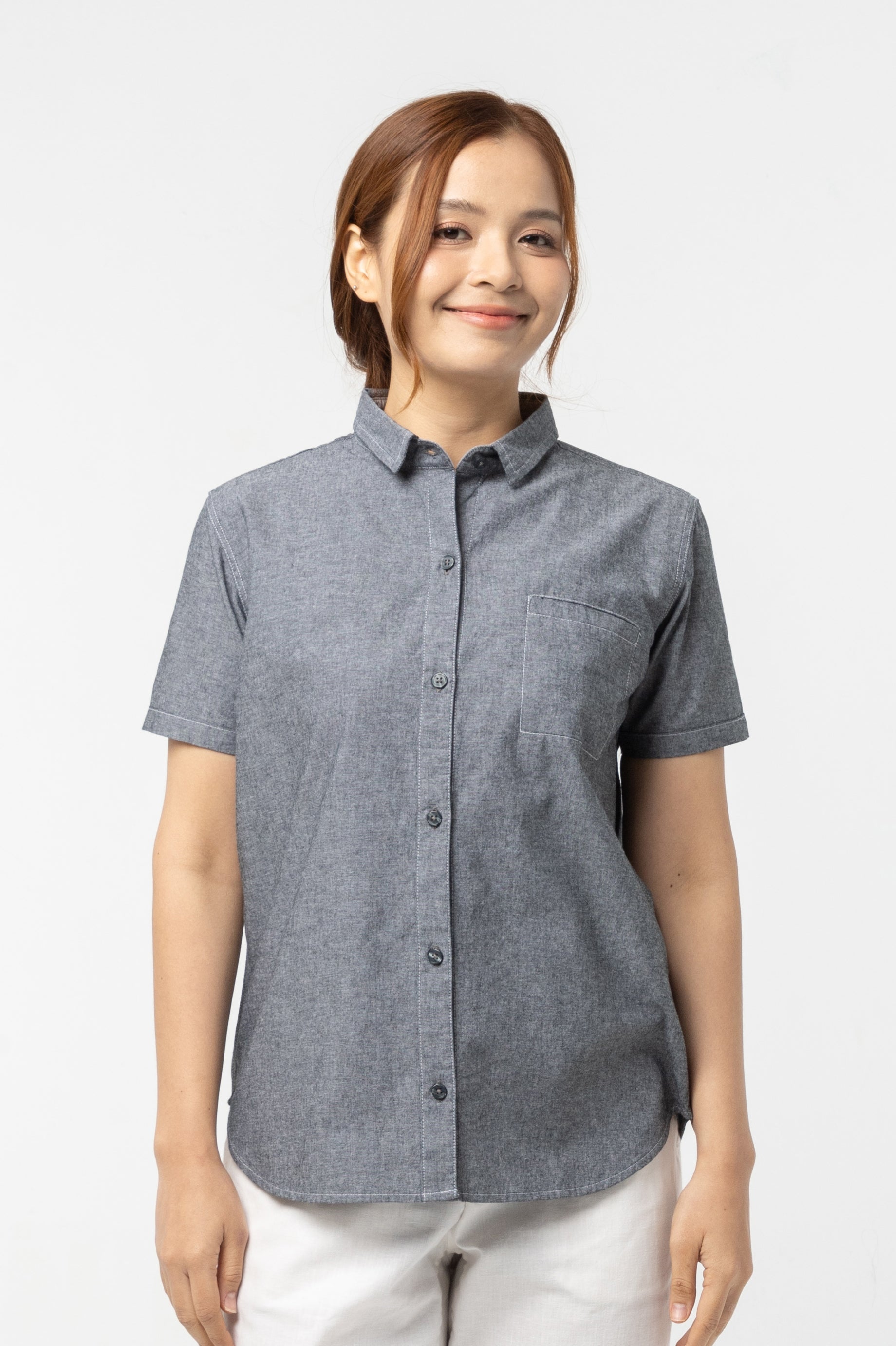 FT. Work Shirt : Short sleeve (Dark Grey, เทาเข้ม)
