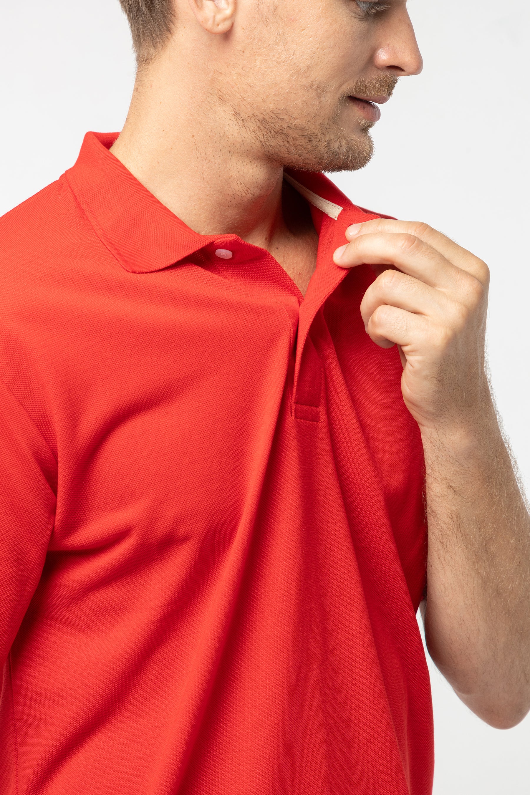 Polo Shirt เสื้อโปโล TC (Red, สีแดง)(Unisex)