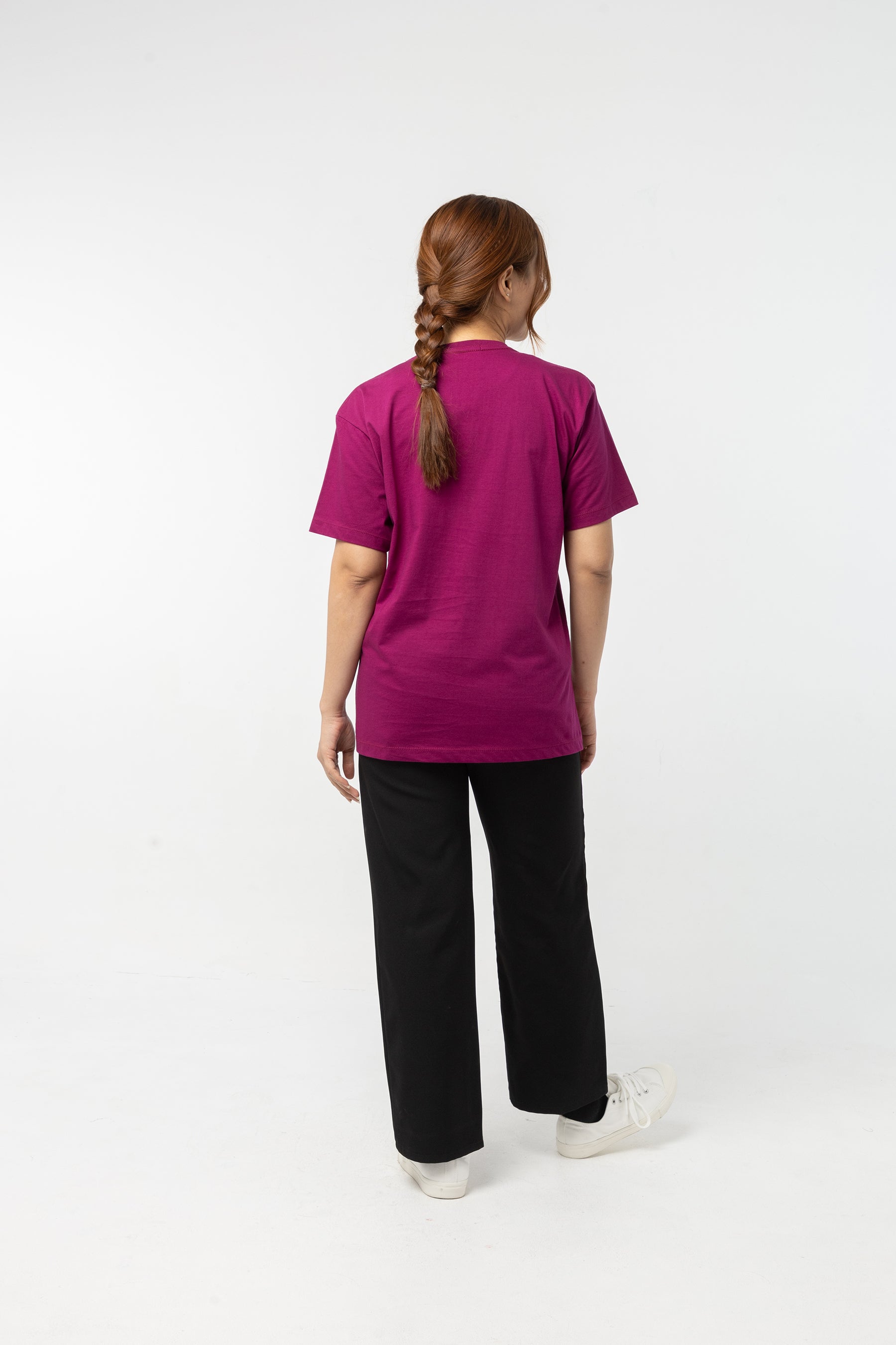 T-Shirt เสื้อยืด (Mulberry Purple , สีม่วงเม็ดมะปราง)(Unisex)