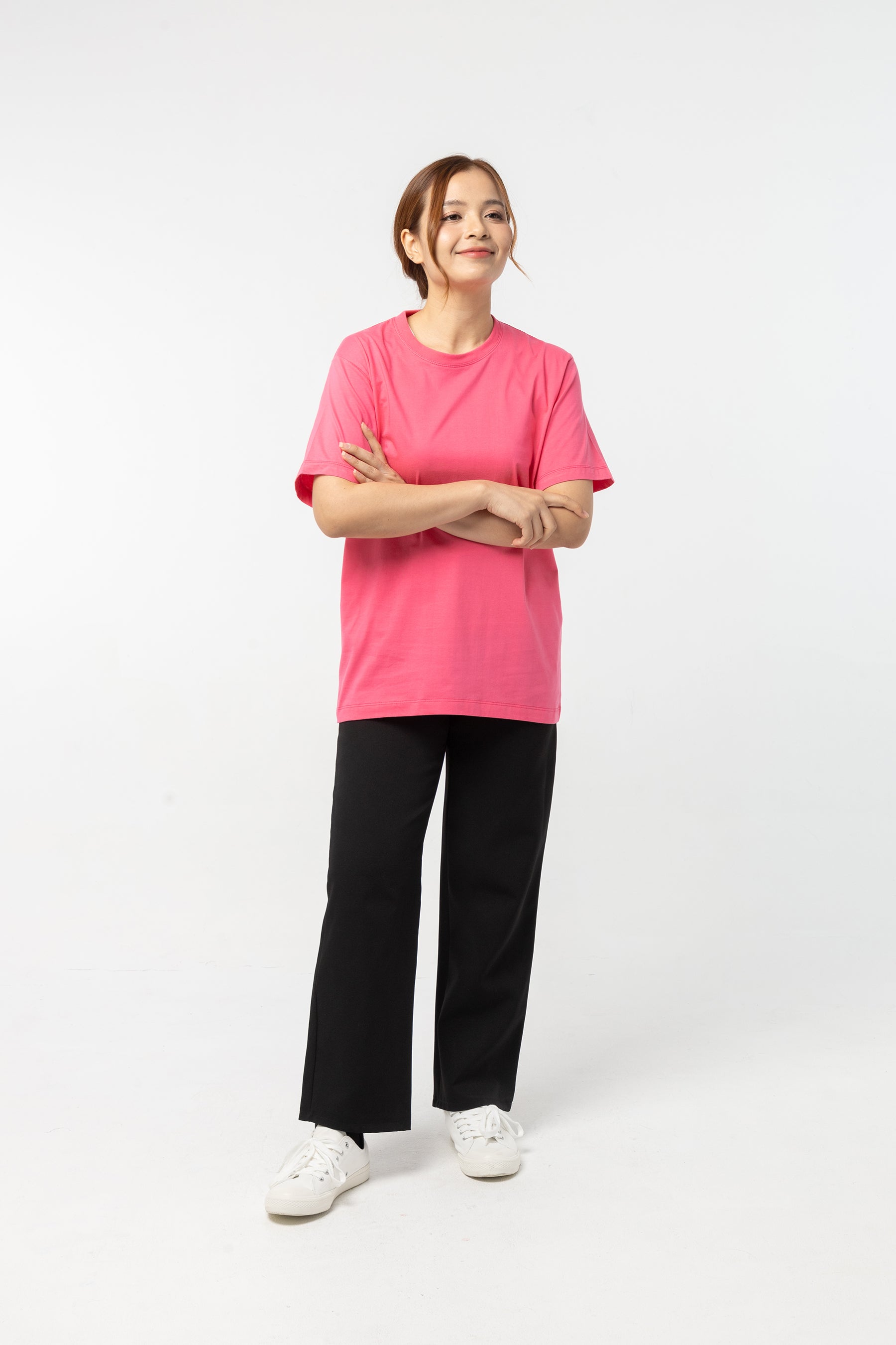 T-Shirt เสื้อยืด (Hot Pink, สีบานเย็น)(Unisex)