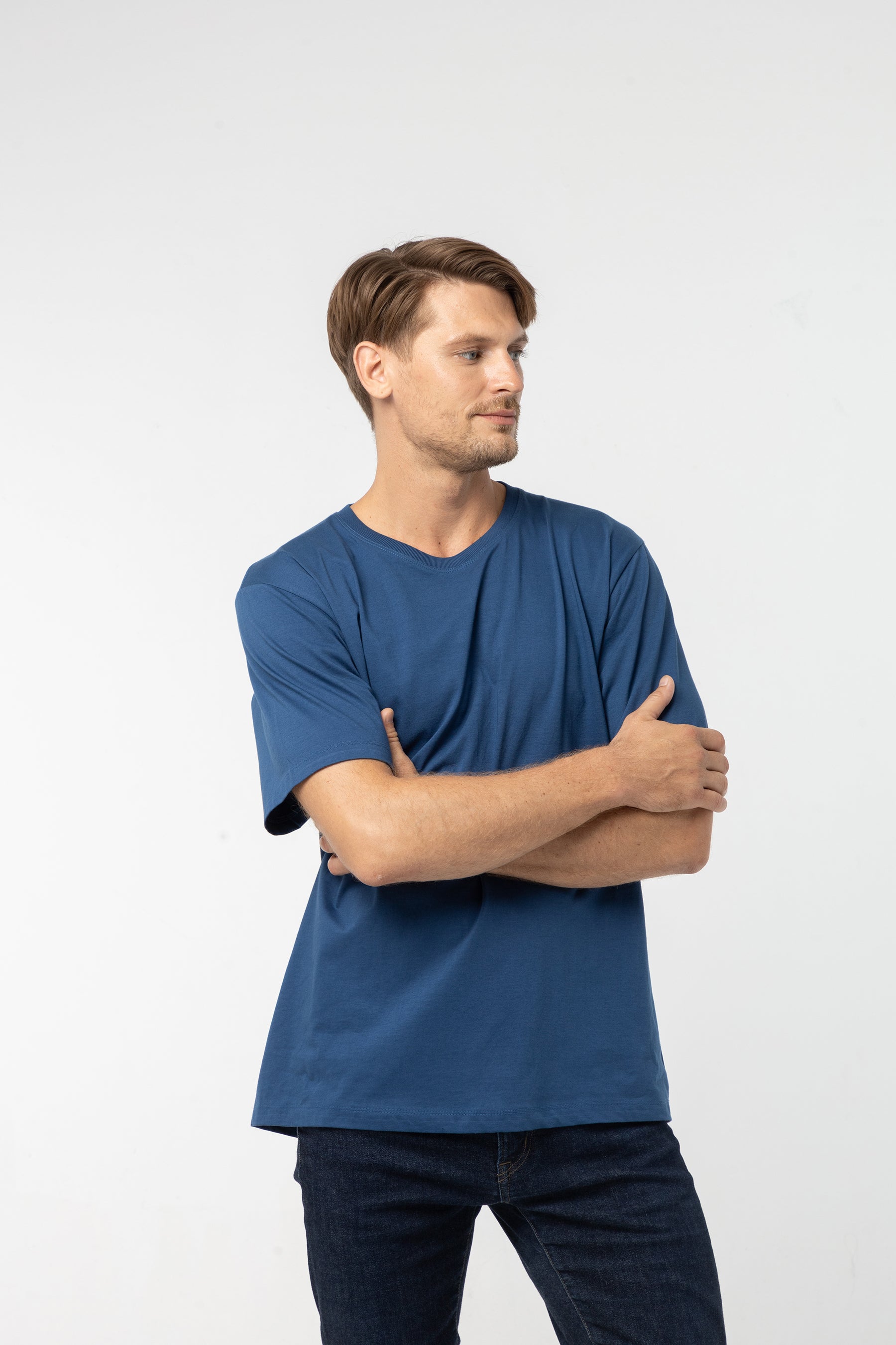 T-Shirt เสื้อยืด (Dark Blue, สีน้ำเงินเข้ม)(Unisex)