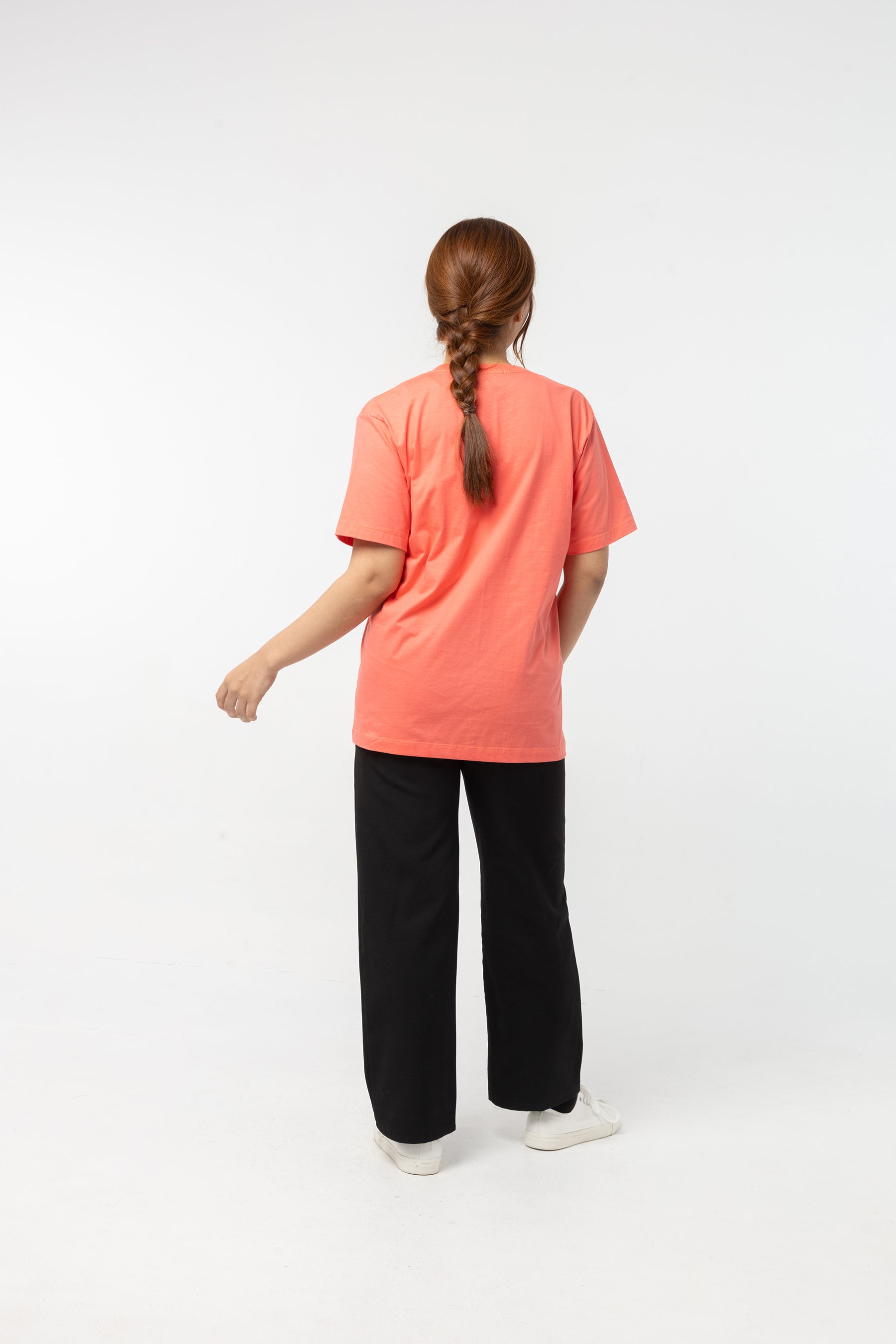T-Shirt เสื้อยืด (Pink Rose, สีโอรส)(Unisex)