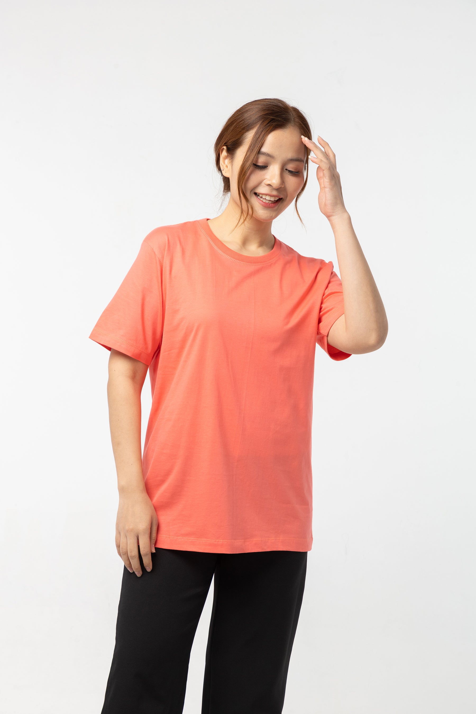 T-Shirt เสื้อยืด (Pink Rose, สีโอรส)(Unisex)