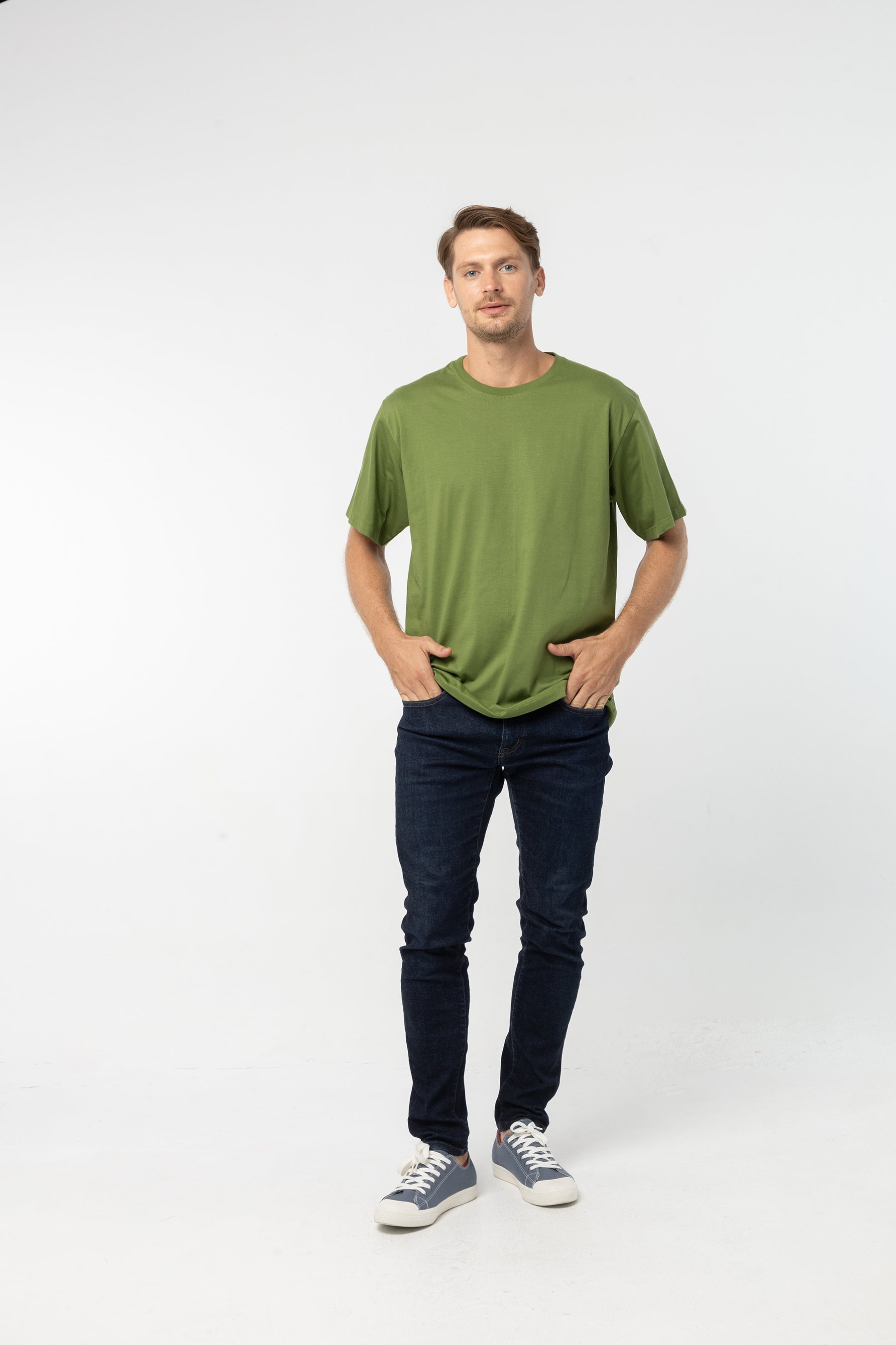T-Shirt เสื้อยืด (Dark Green, สีเขียวขี้ม้า)(Unisex)