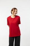 T-Shirt เสื้อยืด (Cherry Red, สีแดงเข้ม)(Unisex)