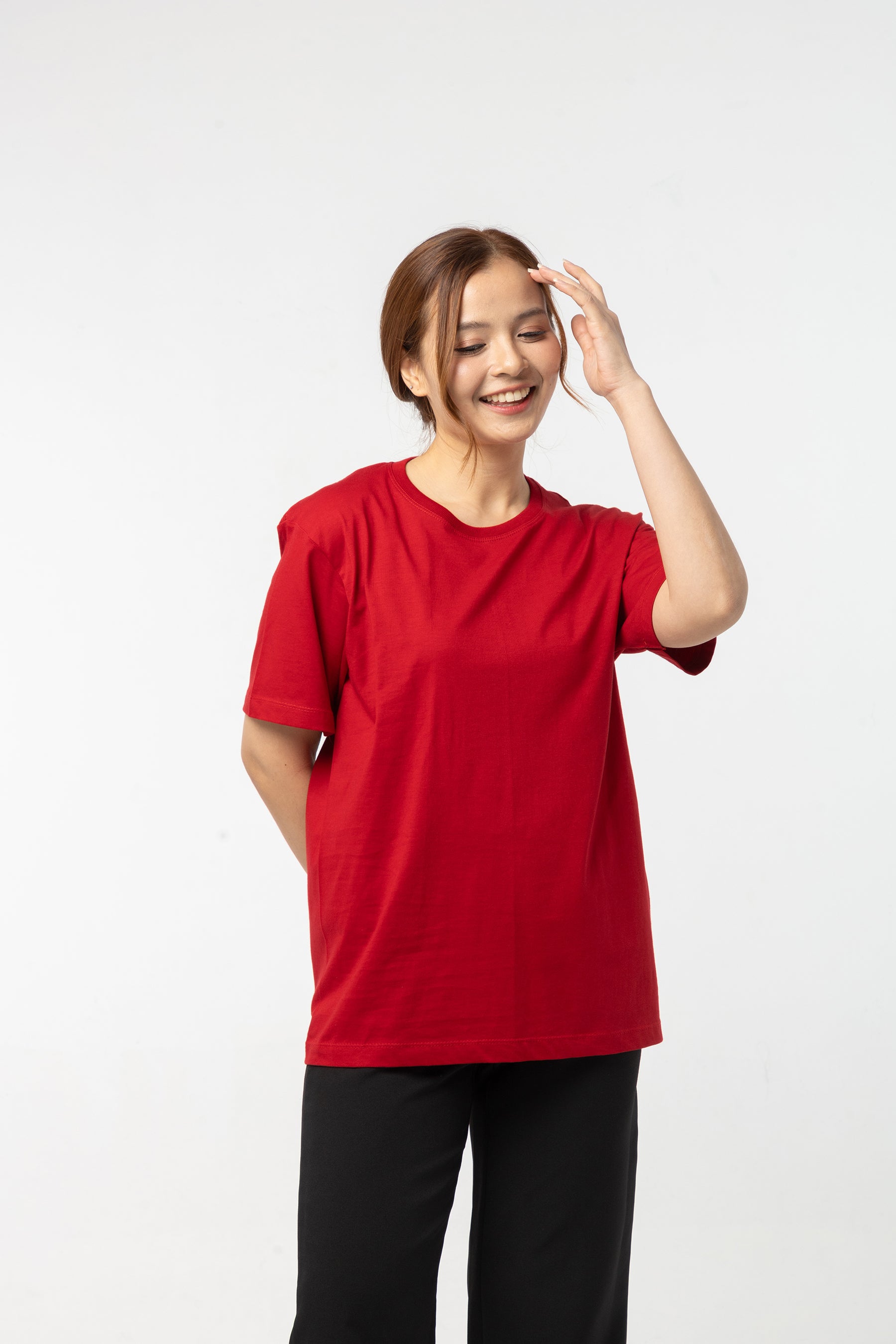 T-Shirt เสื้อยืด (Cherry Red, สีแดงเข้ม)(Unisex)