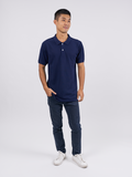 Polo Shirt เสื้อโปโล TC (Navy, สีกรม)(Unisex)