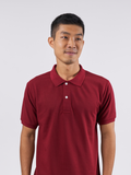 Polo Shirt เสื้อโปโล TC (Maroon Red, สีแดงเลือดหมู)(Unisex)