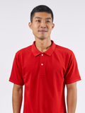 Polo Shirt เสื้อโปโล TC (Red, สีแดง)(Unisex)