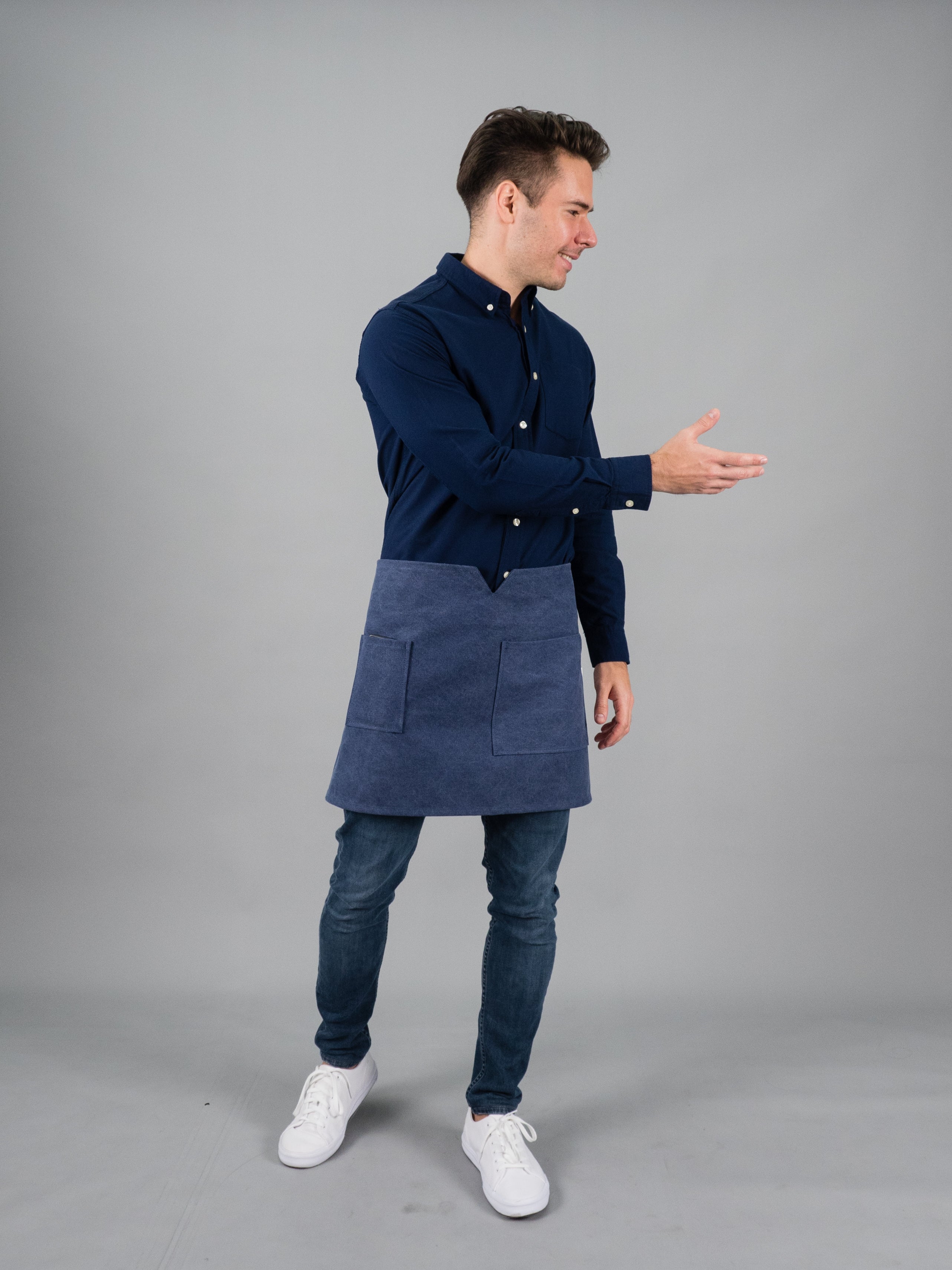 12C Short Apron ผ้ากันเปื้อนตัวสั้น (Dark Blue Denim , ยีนส์เข้ม)