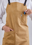 12C Cross Back Apron ผ้ากันเปื้อนสายไขว้หลัง (Latte Brown, น้ำตาลอ่อน)