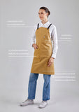 12C Cross Back Apron ผ้ากันเปื้อนสายไขว้หลัง (Latte Brown, น้ำตาลอ่อน)