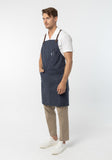 12C Cross Back Apron ผ้ากันเปื้อนสายไขว้หลัง (Charcoal Blue , น้ำเงินเข้ม)