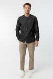 Mandarin Collar Shirt :  Long Sleeve  (Indigo Black, ดำ)