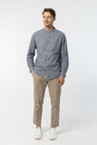 Grey Stripe Work shirt :  Long Sleeve (Grey,เทาเข้มลายริ้ว)