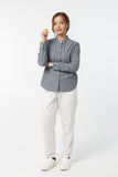 Grey Stripe Work shirt :  Long Sleeve (Grey,เทาเข้มลายริ้ว)