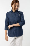 Indigo work shirt : 3/4 sleeve  (Indigo Blue, น้ำเงินอินดิโก)