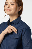 Indigo work shirt : 3/4 sleeve  (Indigo Blue, น้ำเงินอินดิโก)