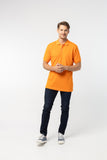 Polo Shirt เสื้อโปโล TC (Orange 117 , สีส้ม)(Unisex)