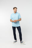 Polo Shirt เสื้อโปโล TC (Sky Blue 109 , สีฟ้าใส)(Unisex)