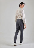 Mandarin Stripe (Beige, Long Sleeve, แขนยาว)