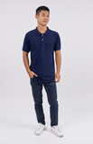 Polo Shirt เสื้อโปโล Cotton (Navy, สีกรม)(Unisex)