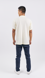 Polo Shirt เสื้อโปโล  Cotton  (Cream, สีครีม)(Unisex)
