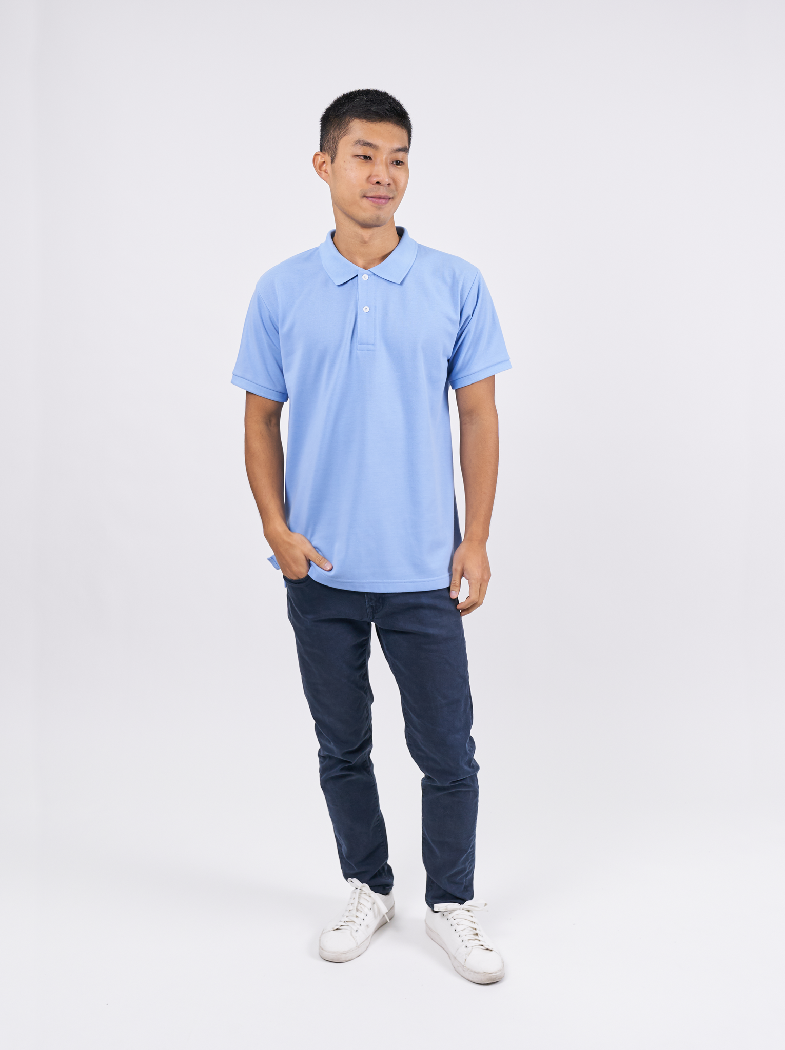 Polo Shirt เสื้อโปโล (Sky Blue, สีฟ้า)(Unisex)