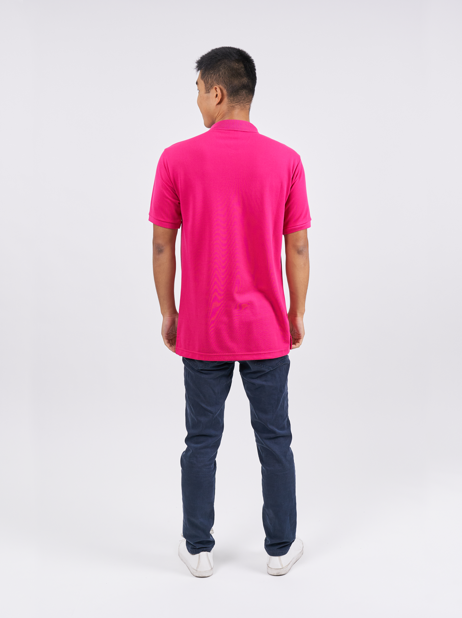 Polo Shirt เสื้อโปโล (Hot Pink, สีชมพูบานเย็น)(Unisex)