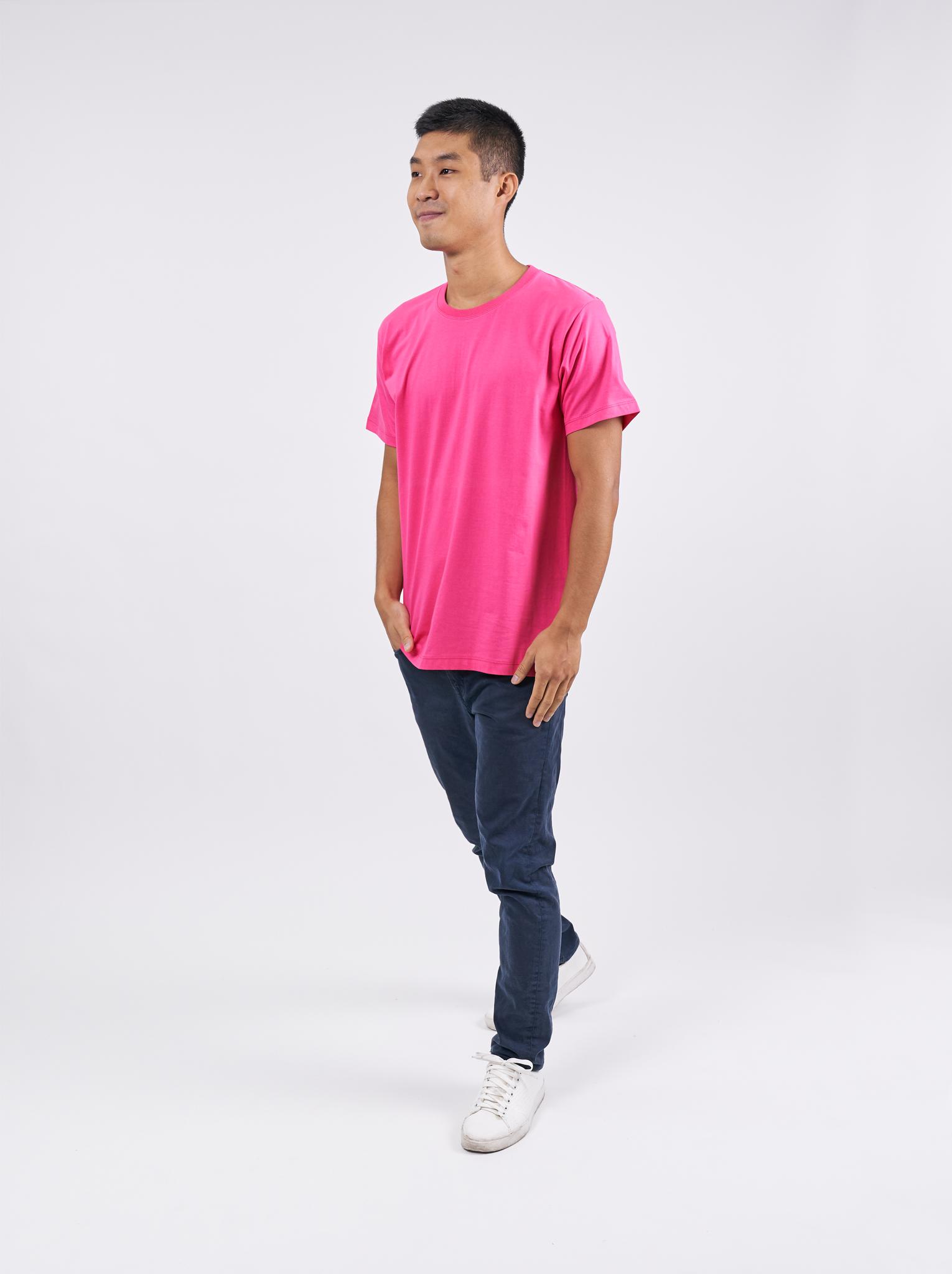 T-Shirt เสื้อยืด (Hot Pink, สีชมพูบานเย็น)(Unisex)