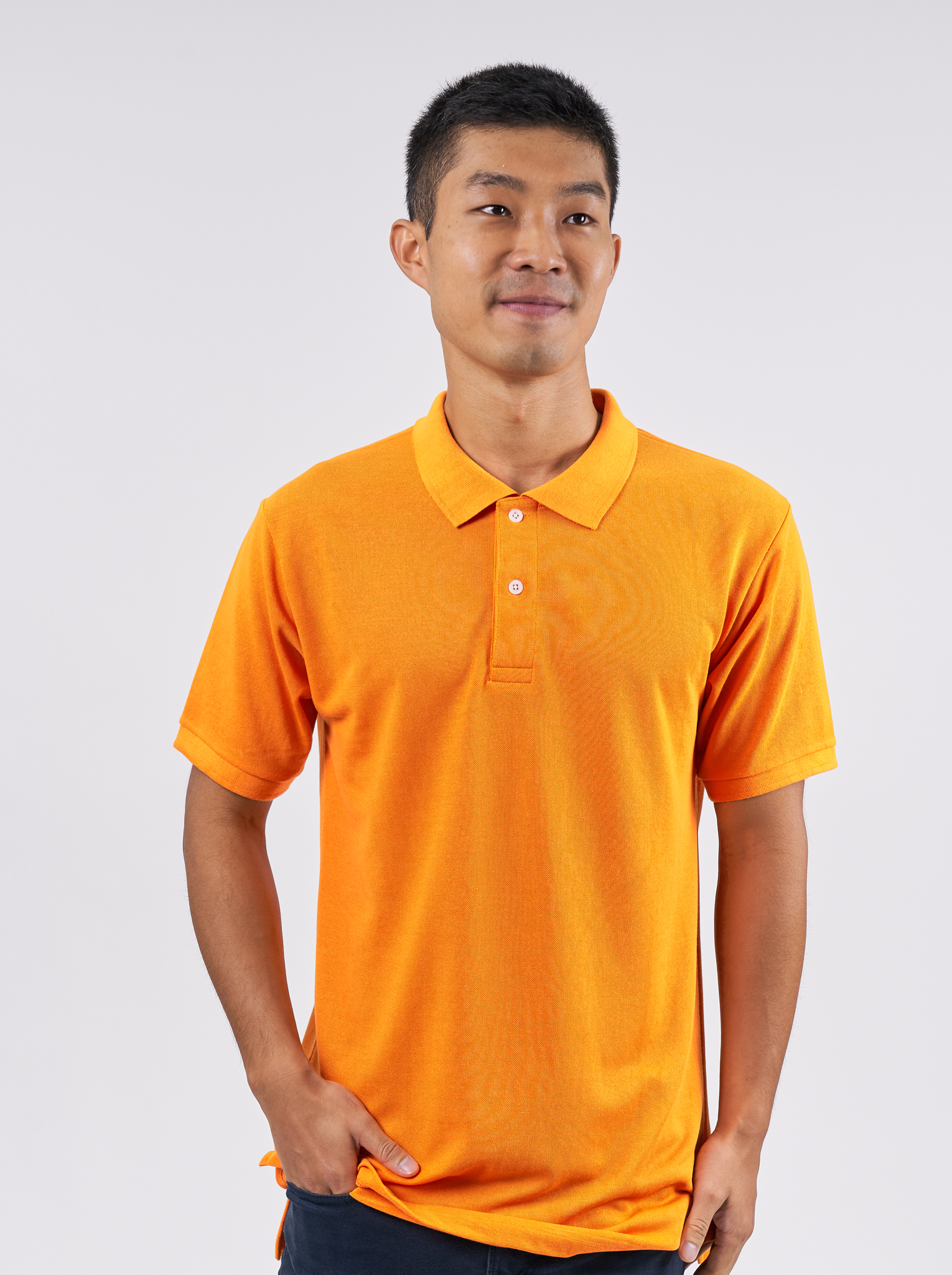 Polo Shirt เสื้อโปโล (Orange, สีส้ม)(Unisex)