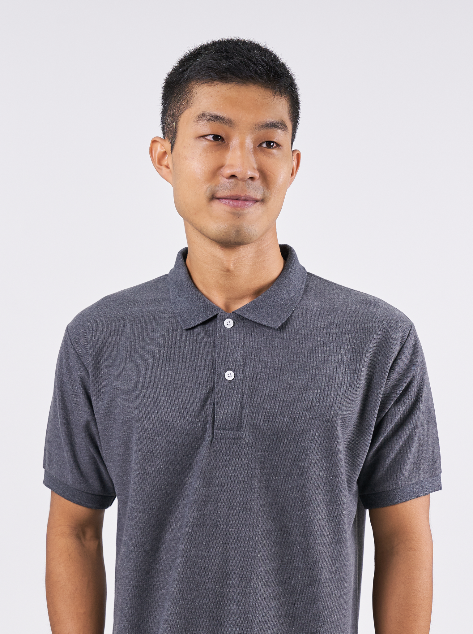 Polo Shirt เสื้อโปโล (Dark Grey, สีเทาเข้ม)(Unisex)
