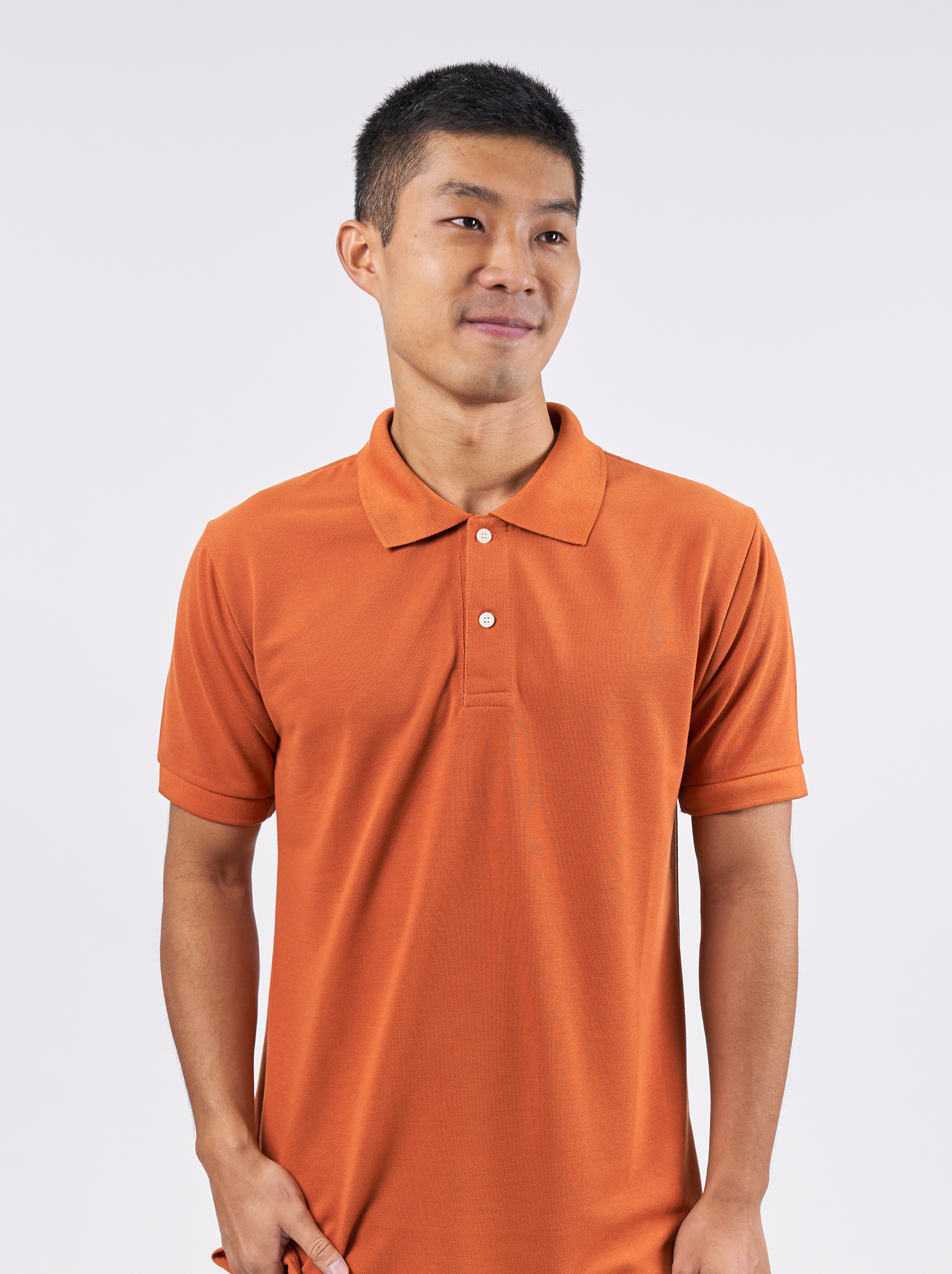 Polo Shirt เสื้อโปโล (Carrot, สีส้มแครอท)(Unisex)