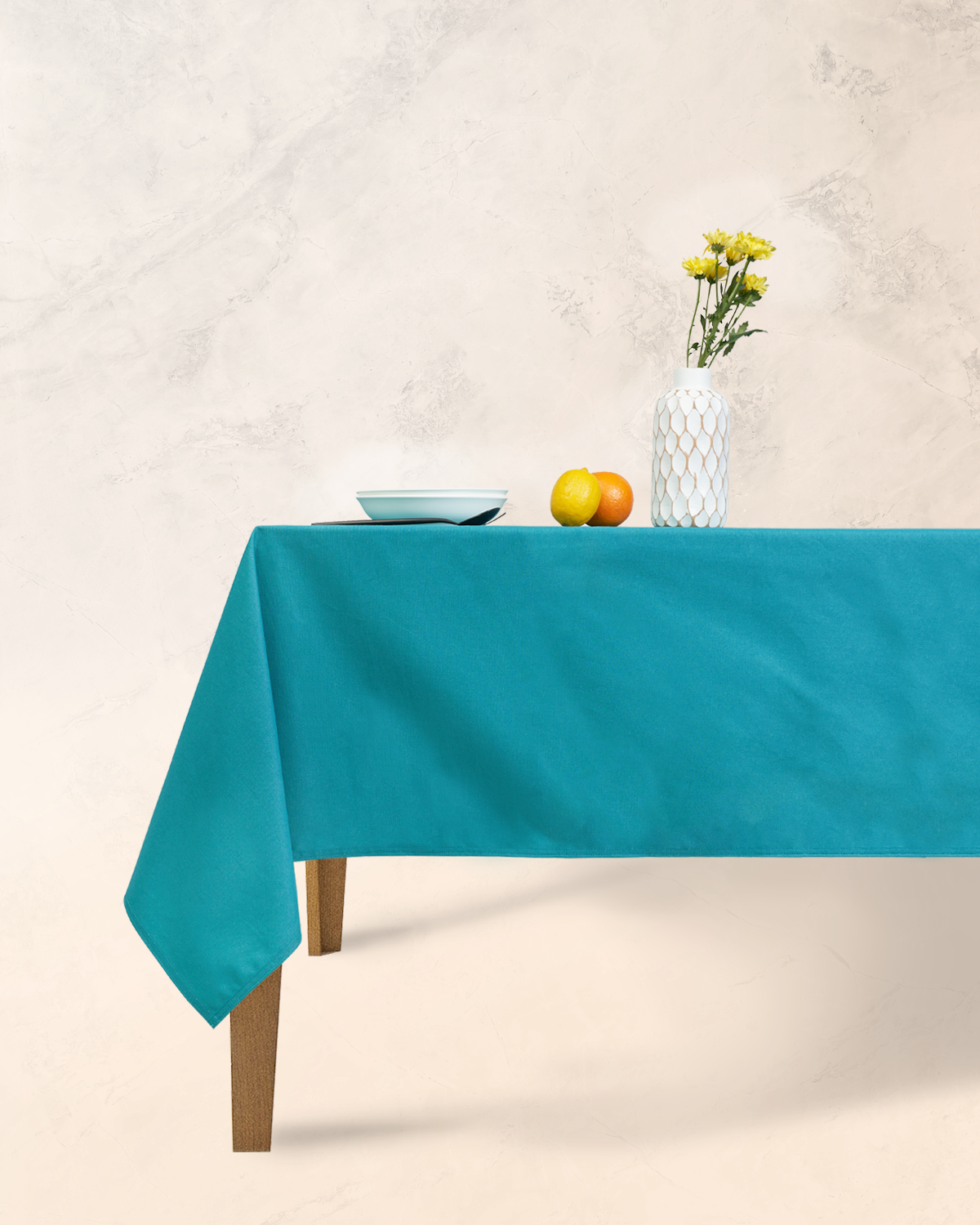 Han&Co. Table Cloth – Beige Teal ผ้าปูโต๊ะ ผ้าคลุมโต๊ะ สี Beige Teal HCTBC03