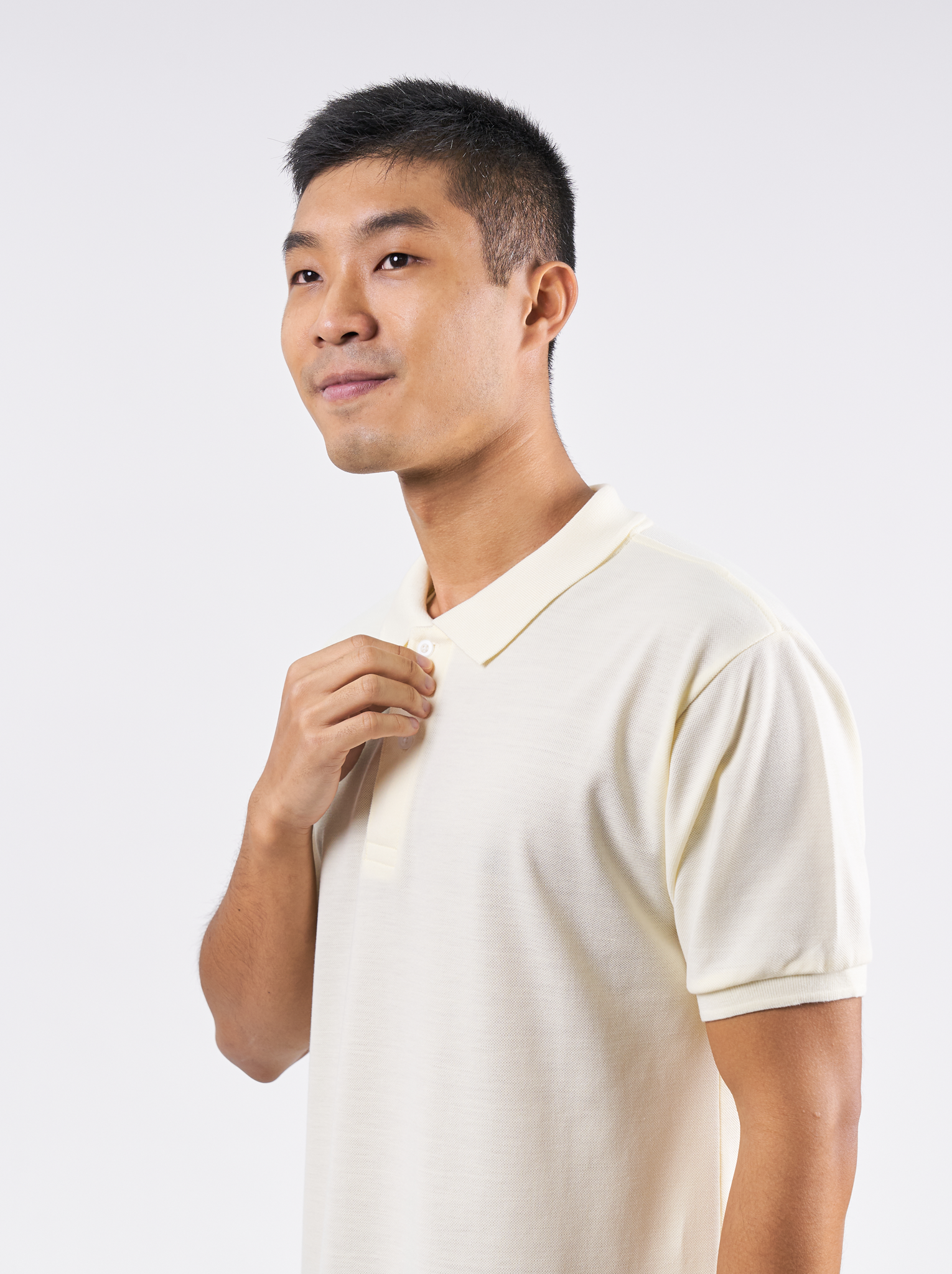 Polo Shirt เสื้อโปโล (Beige, สีครีม)(Unisex)