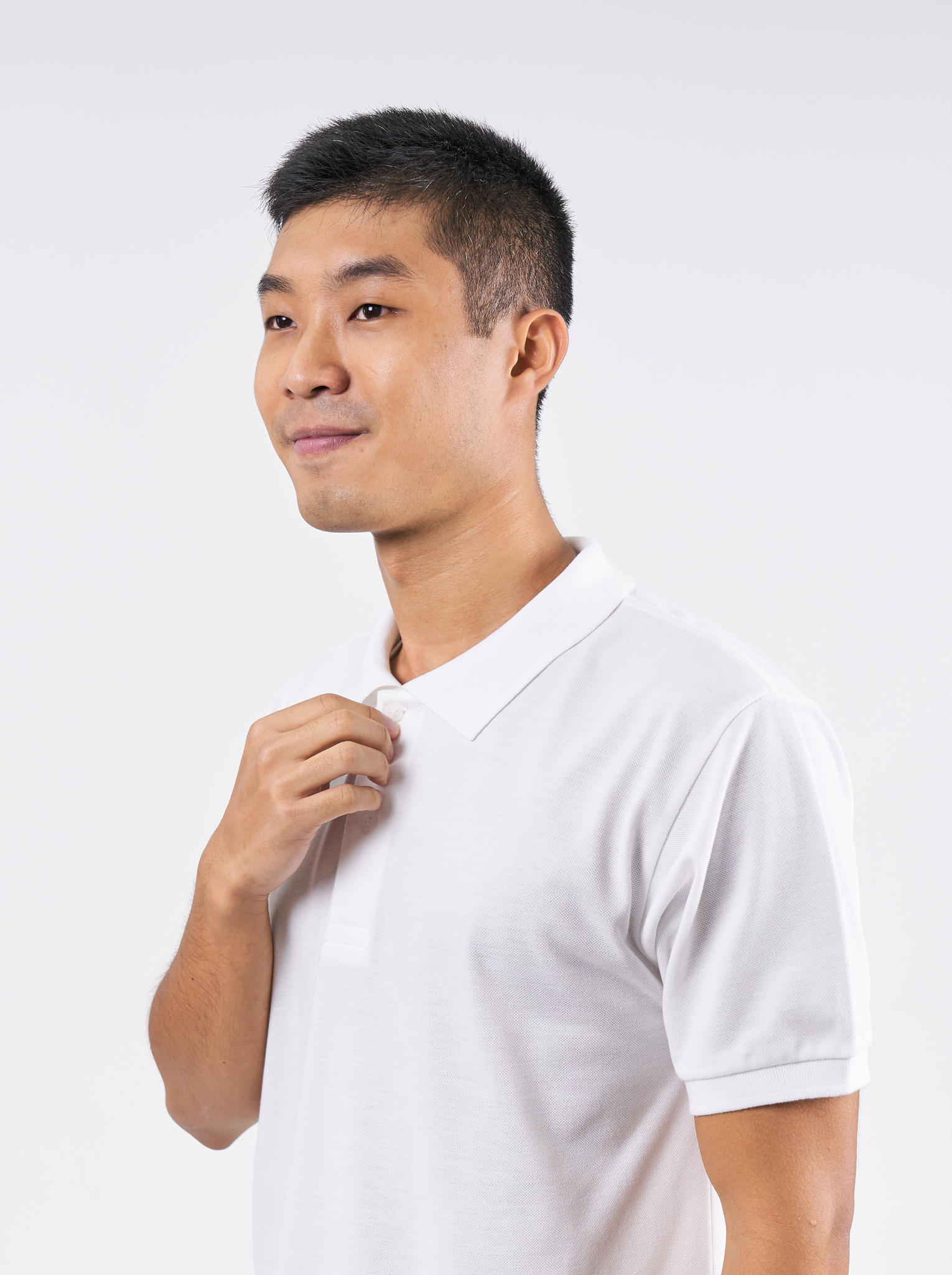 Polo Shirt เสื้อโปโล (White, สีขาว)(Unisex)