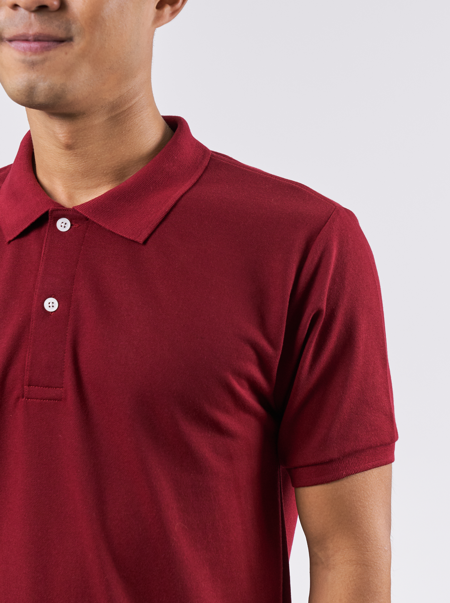 Polo Shirt เสื้อโปโล (Scarlet Red, สีแดงเลือดหมู)(Unisex)